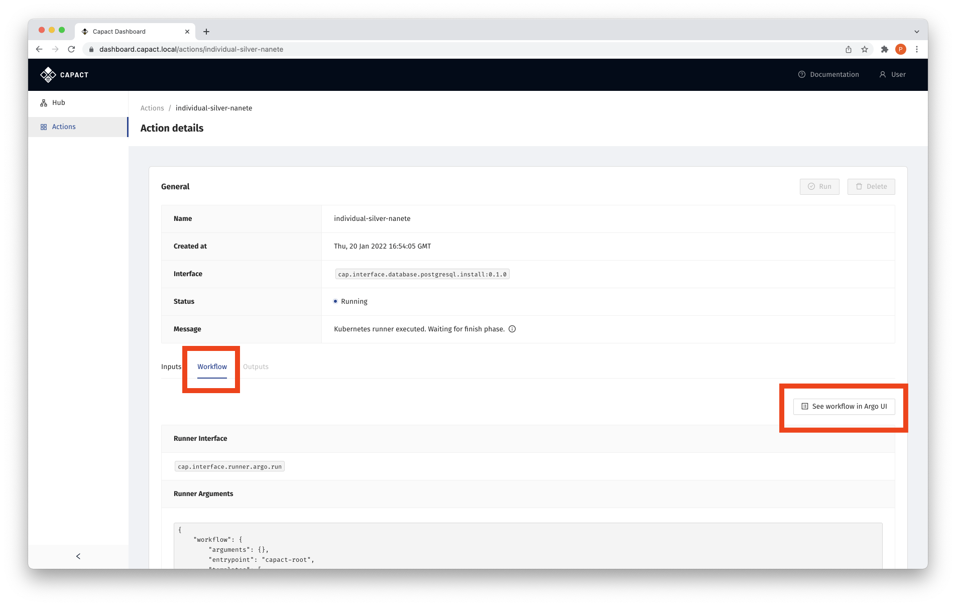 Action Argo workflow